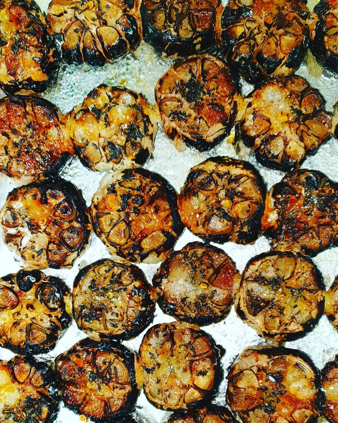 Slow-roasted garlic heads