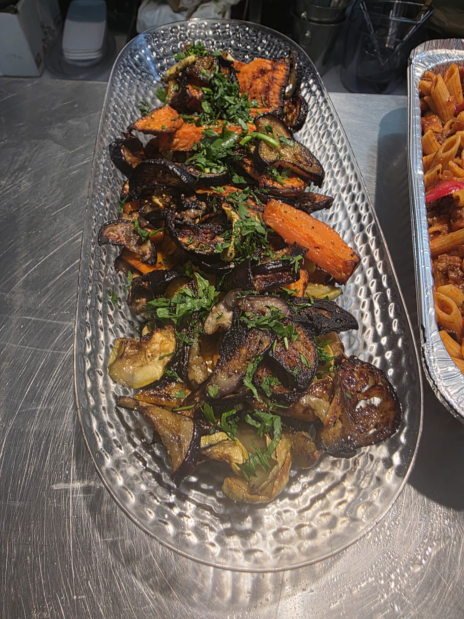 Roasted vegetable platter with herbs